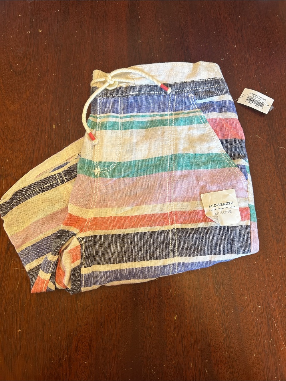 Old Navy Kids Striped Mid-Length Drawstring Shorts - Multicolor Size XL NWT